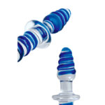 Adam & Eve Twisted Love Glass Dildo - Clear/Blue 24 cm (9.5'') Double Ended Glass Dong - Image 3