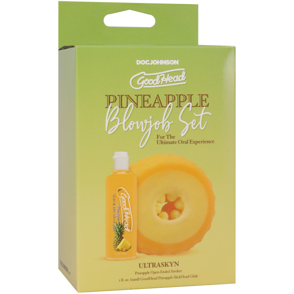 GoodHead Pineapple Blowjob Set - Pineapple Stroker with Pineapple Flavoured Lubricant 30 ml Bottle - Image 5