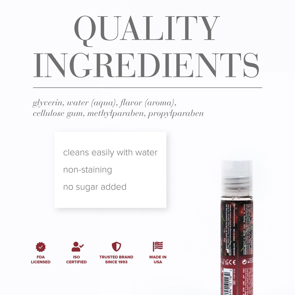 JO H2O Cherry Burst Lube - 30 mL - Cherry Flavoured Water Based Lubricant - 30 ml Bottle - Image 4