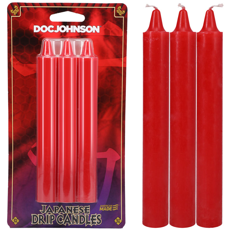 Doc Johnson Japanese Drip Candles Red 3-Pack