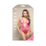 OPULENCE Crotchless Pearl Teddy ML - Pink - M/L Size - Image 3