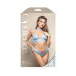 OPULENCE Halter Bralette & Pearl G-String ML - Light Blue - M/L Size - Image 3