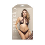 OPULENCE Halter Top & Crotchless Pearl Panty ML - Chocolate - M/L Size - Image 3