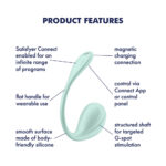 Satisfyer Smooth Petal - Mint - Mint USB Rechargeable Wearable Stimulator with App Control - Image 3