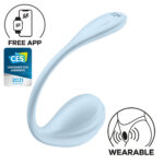 Satisfyer Smooth Petal - Light Blue - Light Blue USB Rechargeable Wearable Stimulator with App Control - Image 2