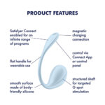 Satisfyer Smooth Petal - Light Blue - Light Blue USB Rechargeable Wearable Stimulator with App Control - Image 3