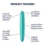 Satisfyer Ultra Power Bullet 6 - Turquoise USB Rechargeable Bullet - Image 3