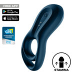 Satisfyer Epic Duo - Navy Blue USB Rechargeable Cock & Balls Ring with App Control - Image 2