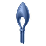 Satisfyer Bullseye - Blue - Blue Vibrating Adjustable Lasso Cock Ring - Image 4
