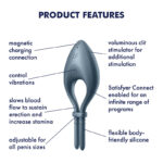 Satisfyer Bullseye - Navy - Navy Vibrating Adjustable Lasso Cock Ring - Image 2