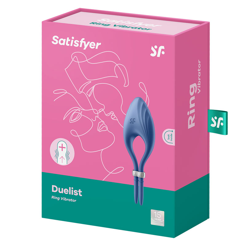 Satisfyer Duelist Vibrating Cock Ring, Blue - Image 8