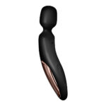Satisfyer Wand-erland - Black - Black/Rose Gold USB Rechargeable Massage Wand - Image 4