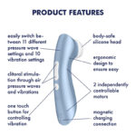 Satisfyer Pro 2+ - Blue Touch-Free USB-Rechargeable Clitoral Stimulator with Vibration - Image 2