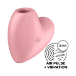 Satisfyer Cutie Heart - Light Pink - Light Pink USB Rechargeable Air Pulsation Stimulator with Vibration - Image 2