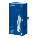 Satisfyer Air Pump Bunny 1 - Blue USB Rechargeable Inflatable Rabbit Vibrator - Image 8