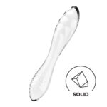 Satisfyer Dazzling Crystal 1 - Clear - Clear Glass Double Ended Dildo - Image 2