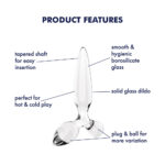 Satisfyer Triple Crystal 2 - Clear - Clear Glass 3-in-1 Butt Plug - Image 2