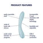 Satisfyer G-Spot Wave 2 - Ice Blue - Ice Blue 23.6 cm USB Rechargeable Flicking Tip Vibrator - Image 2