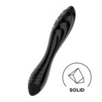 Satisfyer Dazzling Crystal 1 - Black - Black Glass Double Ended Dildo - Image 2
