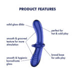 Satisfyer Double Crystal - Blue - Blue Glass Double Ended Dildo - Image 3