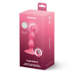 Satisfyer Triple Ball-R - Red - Red 18 cm Beaded and Weighted Dildo - Image 3