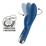 Satisfyer Spinning Rabbit 1 - Blue - Blue 20 cm USB Rechargeable Rotating Rabbit Vibrator - Image 2