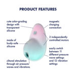 Satisfyer Pixie Dust - Mint/Pink - Mint/Pink USB Rechargeable Vibrating Air Pulse Stimulator - Image 2