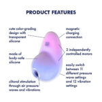 Satisfyer Pixie Dust - Violet/Pink - Violet/Pink USB Rechargeable Vibrating Air Pulse Stimulator - Image 3
