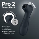 Satisfyer Pro 2 Generation 3 - Dark Grey - Dark Grey Touch-Free USB-C Rechargeable Clitoral Stimulator