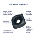 Satisfyer Ring Stroker - Black USB Rechargeable Vibrating Masturbator - Image 3