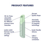 Satisfyer Naughty Kiss - Mint Green USB Rechargeable Air Pulse Stimulator - Image 3