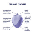Satisfyer Tongue Dancer - Purple USB Rechargeable Flicking Stimulator - Image 2