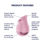 Satisfyer Tongue Player - Pink USB Rechargeable Flicking Stimulator - Image 2