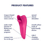 Satisfyer Tongue Master - Pink 14.4 cm USB Rechargeable Flicking Clitoral Stimulator - Image 2