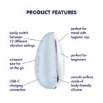 Satisfyer Drop To Go - Blue - Blue USB Rechargeable Clitoral Stimulator - Image 2