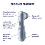 Satisfyer Pro 2 - Blue - Battery Series - Blue Touch-Free Clitoral Stimulator - Image 2