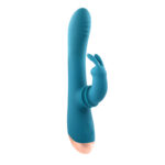 Adam & Eve SHIMMY & SHAKE VELVET RABBIT - Blue 22.4 cm USB Rechargeable Rabbit Vibrator - Image 8