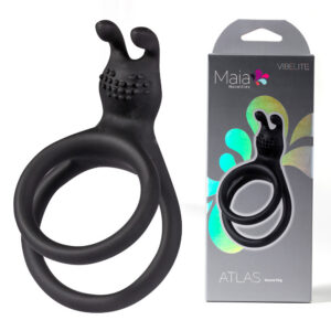 Maia Atlas Cock & Balls Ring – Black