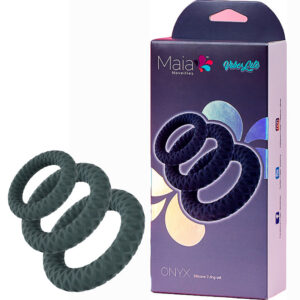 Maia Onyx Cock Ring Set – 3 Sizes Grey