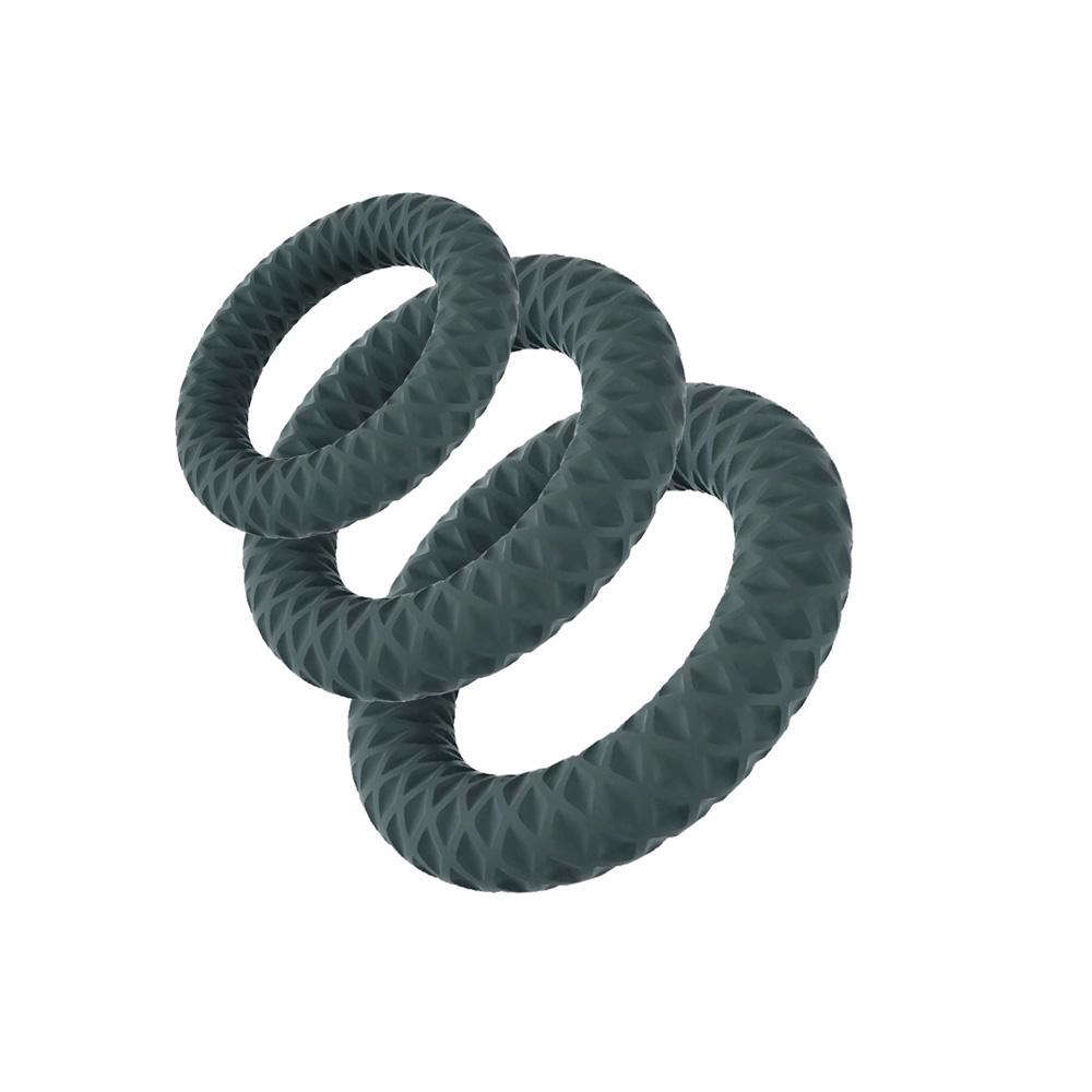Maia Onyx Cock Ring Set – 3 Sizes Grey - Image 3