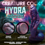 Creature Cocks Hydra Silicone Dildo - Coloured 26.9 cm Fantasy Sea Monster Dildo - Image 3