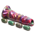 Creature Cocks Larva Silicone Dildo - Coloured 22.9 cm Fantasy Dildo with Eggs - Image 5