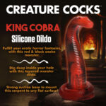 Creature Cocks King Cobra Silicone Dildo - Red 21.4 cm Fantasy Dildo - Image 3