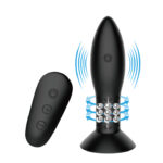 MR PLAY Rotation Beads Anal Plug - Black USB Rechargeable Beaded Butt Plug with Wireless Remote - Image 2