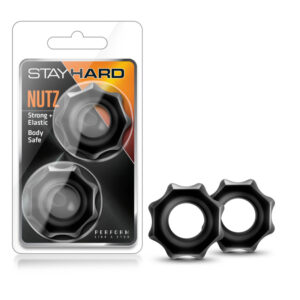 Stay Hard Nutz Cock Rings – Black, Set of 2