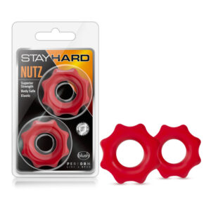Stay Hard Nutz Cock Rings – Set of 2, Red
