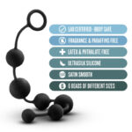 Anal Adventures Platinum Silicone Large Anal Beads - Black 40 cm Large Anal Beads - Image 3