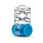 Play With Me Pleaser Rechargeable C-Ring - Blue - Blue Rechargeable Cock Ring - Image 3