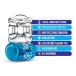 Play With Me Pleaser Rechargeable C-Ring - Blue - Blue Rechargeable Cock Ring - Image 6