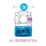 Play With Me Pleaser Rechargeable C-Ring - Blue - Blue Rechargeable Cock Ring - Image 7